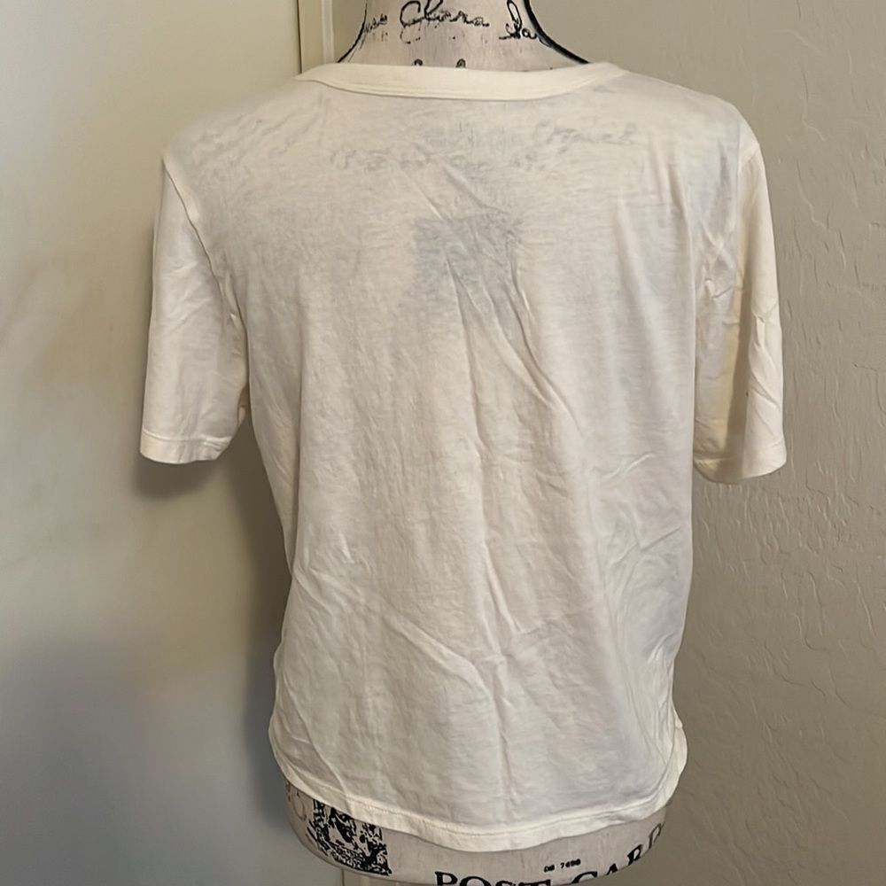 Def Leppard Sheer Studded Off White Graphic Shirt - Picture 3 of 9